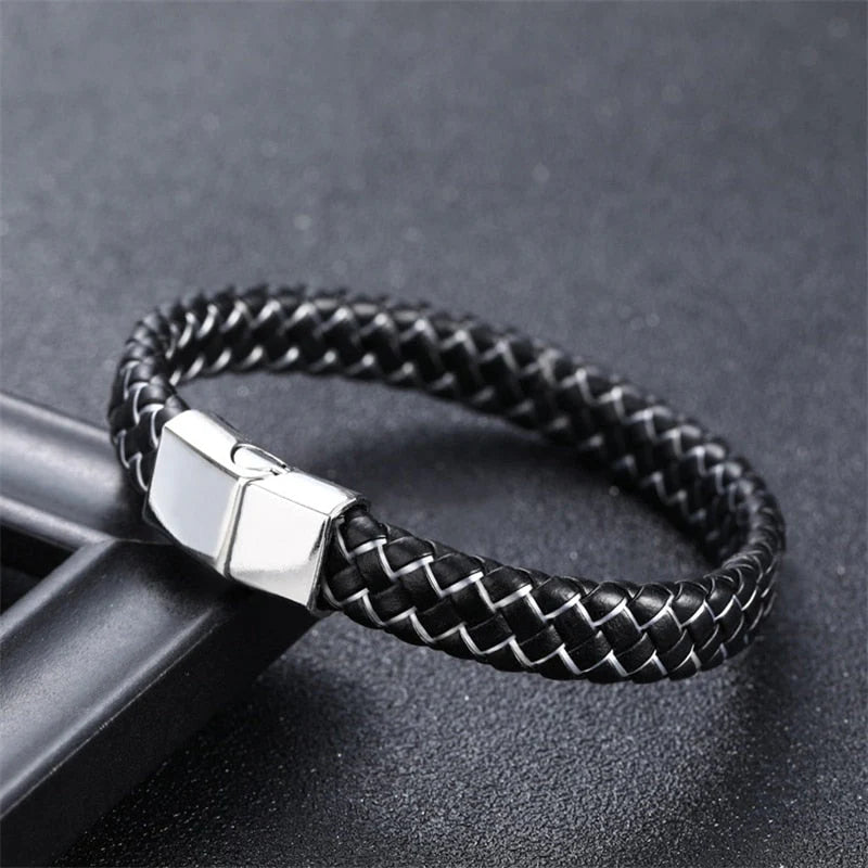 Microfiber Leather Bracelet 316L Stainless Steel