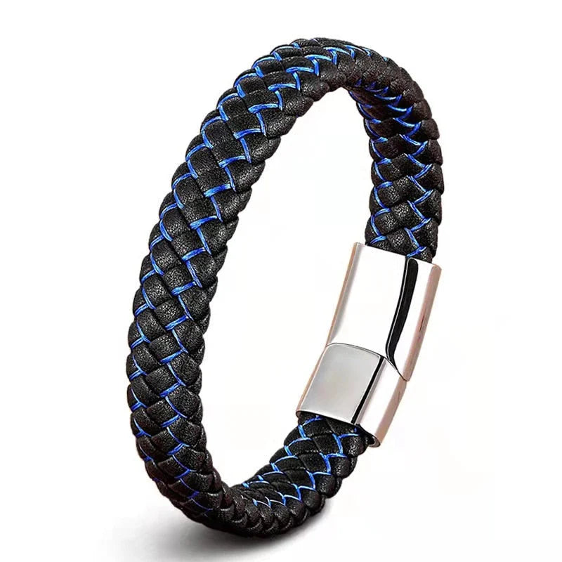 Microfiber Leather Bracelet 316L Stainless Steel